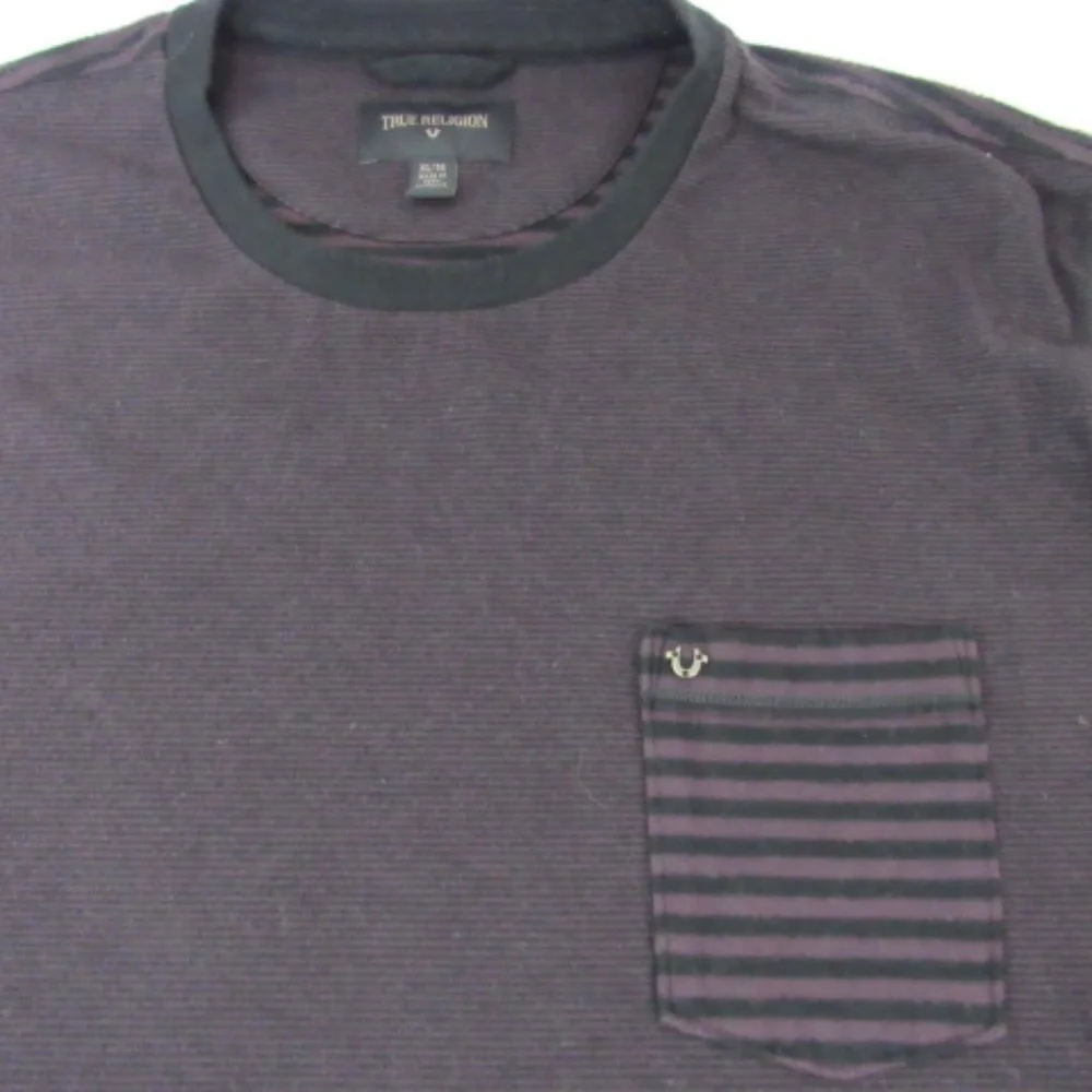 True Religion Monogram Burgundy Red Crew Neck Shirt‎